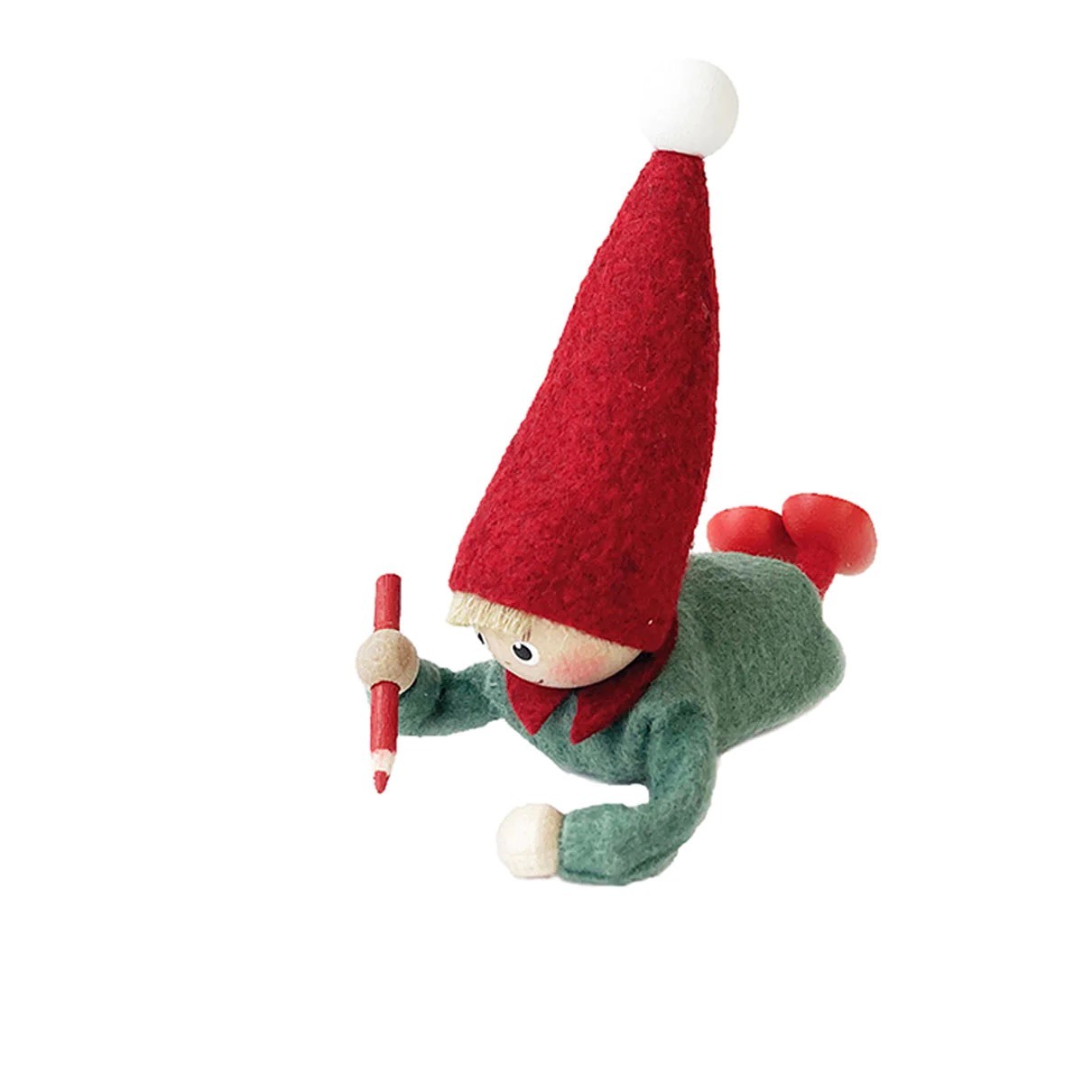 聖誕男孩趴姿拿畫筆