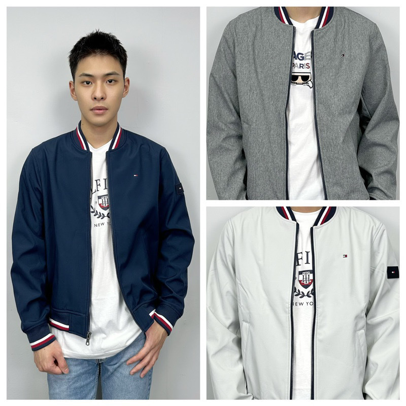 Tommy Hilfiger 經典色滾邊 內磨毛 棒球外套 飛行外套