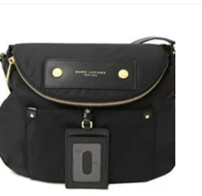 [S] MARC JACOBS M0014625 PREPPY NYLON MESSENGER CROSSBODY,BLACK, M0014625-001 (SMJ202)