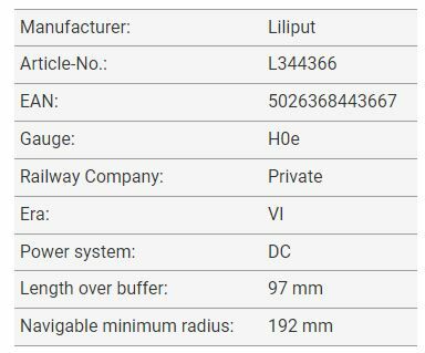 Liliput L344366 HOe規 2-axle coach AB1 客車廂