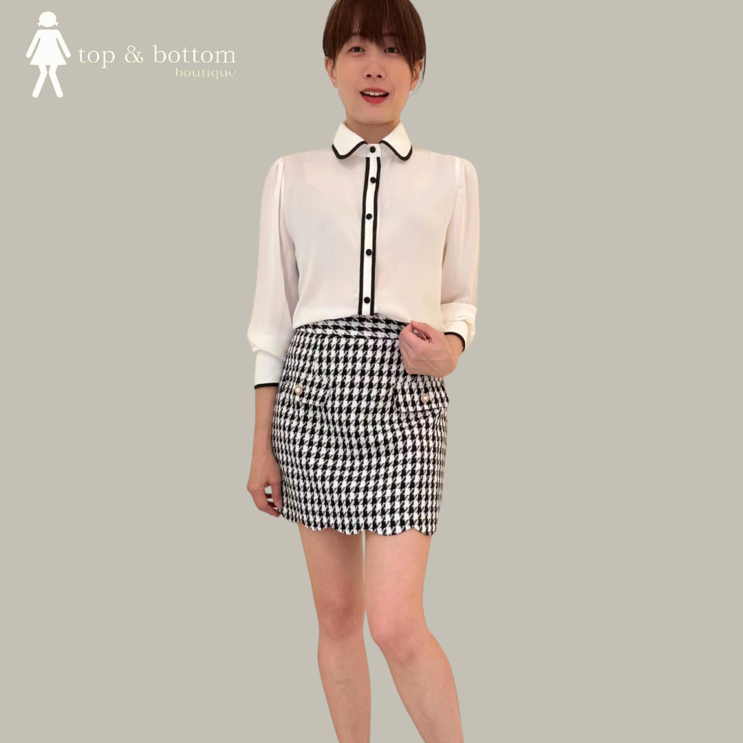 HOUNDSTOOTH POCKET SHORT SKIRT