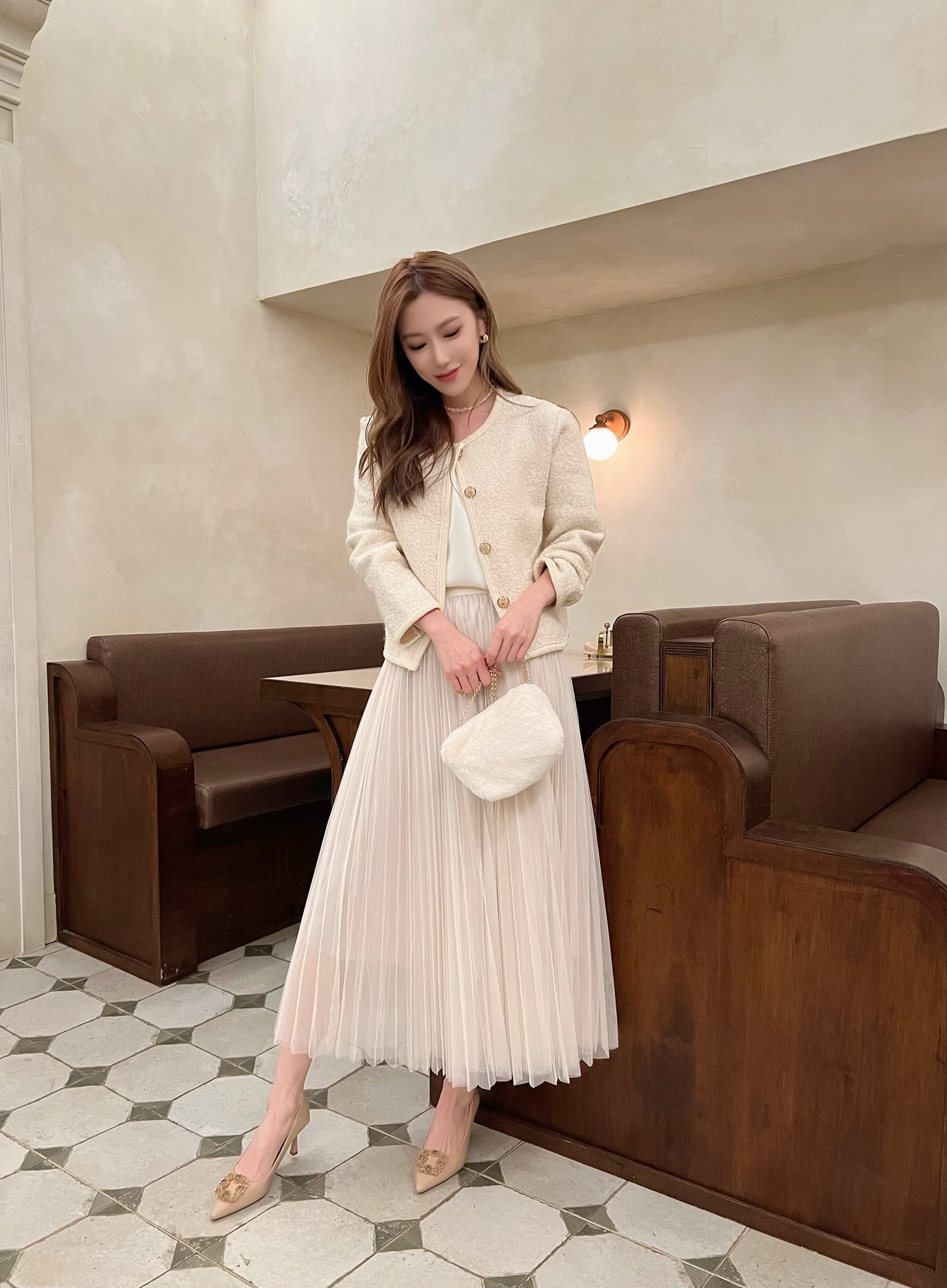 仙氣飄飄！細閃感長百摺裙