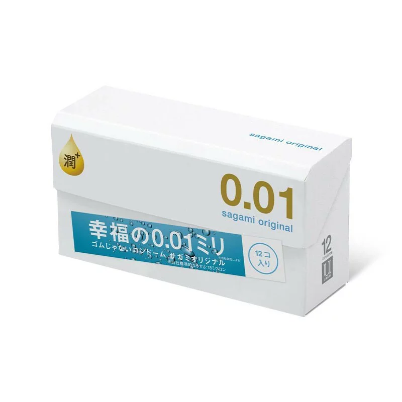 Sagami Original 0.01 Extra Lubricated 12's Pack PU Condom