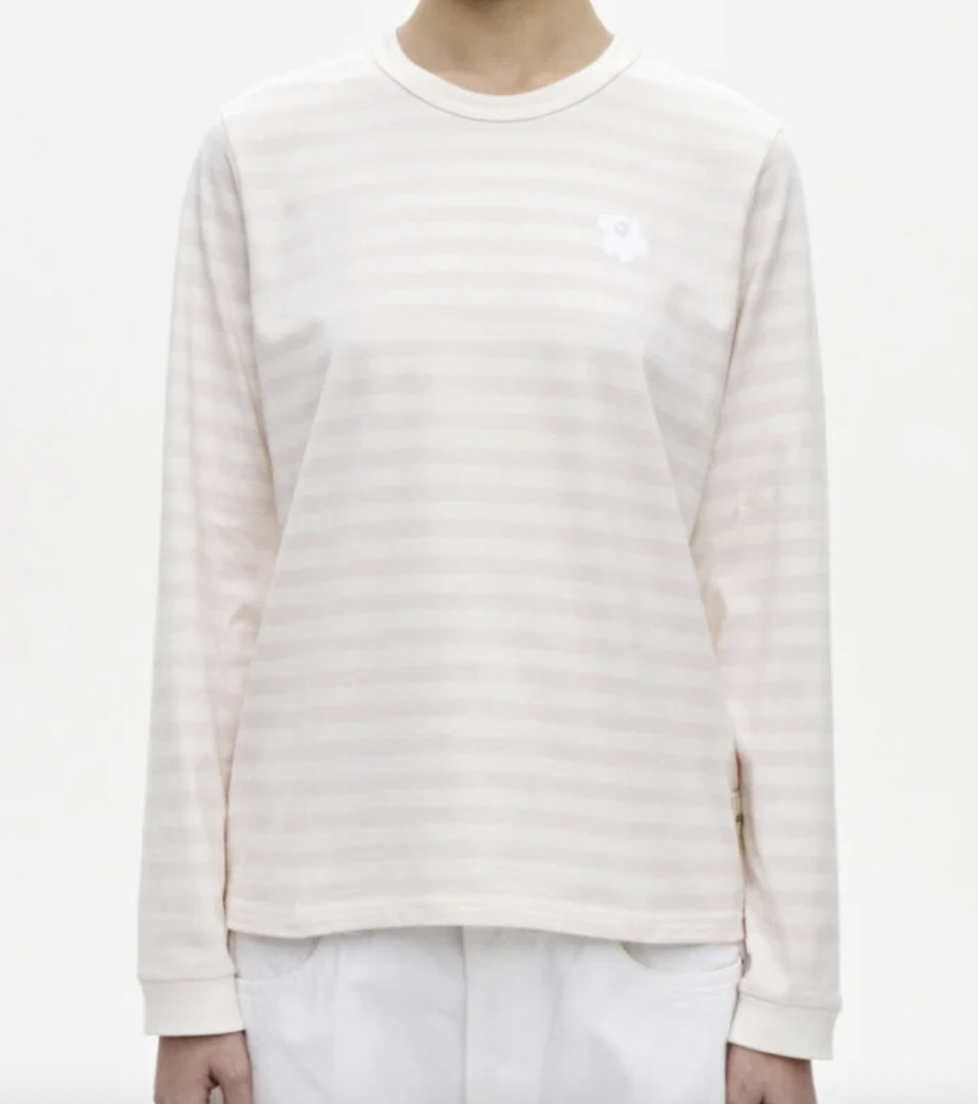 代購現貨｜ Marimekko 絕版 Men's 長袖間條Tshirt | White