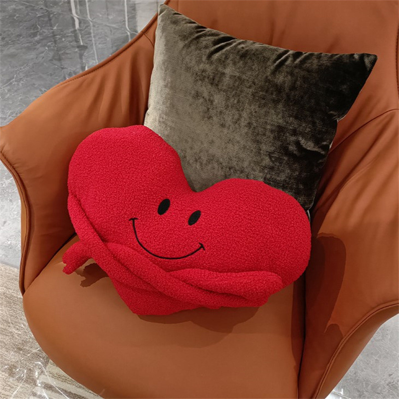《3292》ins愛心笑臉毛絨玩偶抱枕