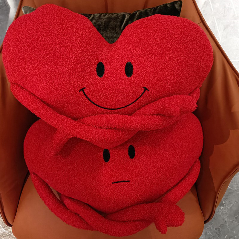 《3292》ins愛心笑臉毛絨玩偶抱枕