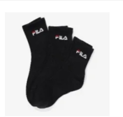 [S] FILA **MID CREW SOCKS 3 BUNDLES,BLACK, FS3SCF6303X-BLK (SFL355)