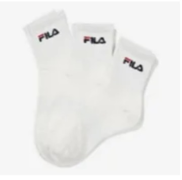 [S] FILA ** MID CREW SOCKS 3 BUNDLES,OFF WHITE, FS3SCF6303X-OWH (SFL342)