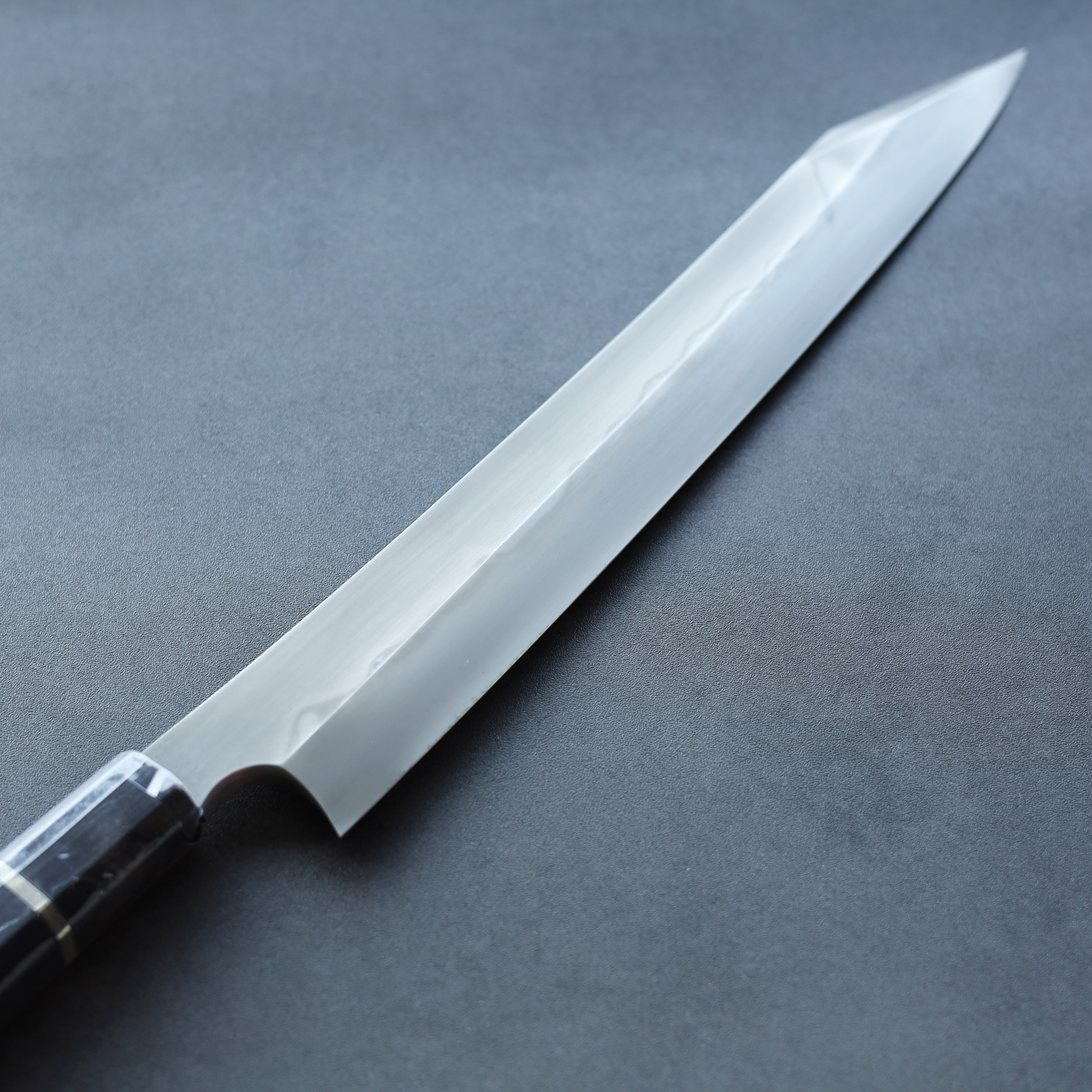 二唐刃物　本焼　白一鋼　柳　300 二唐刃物切付柳刃300mm 白一鋼水本燒