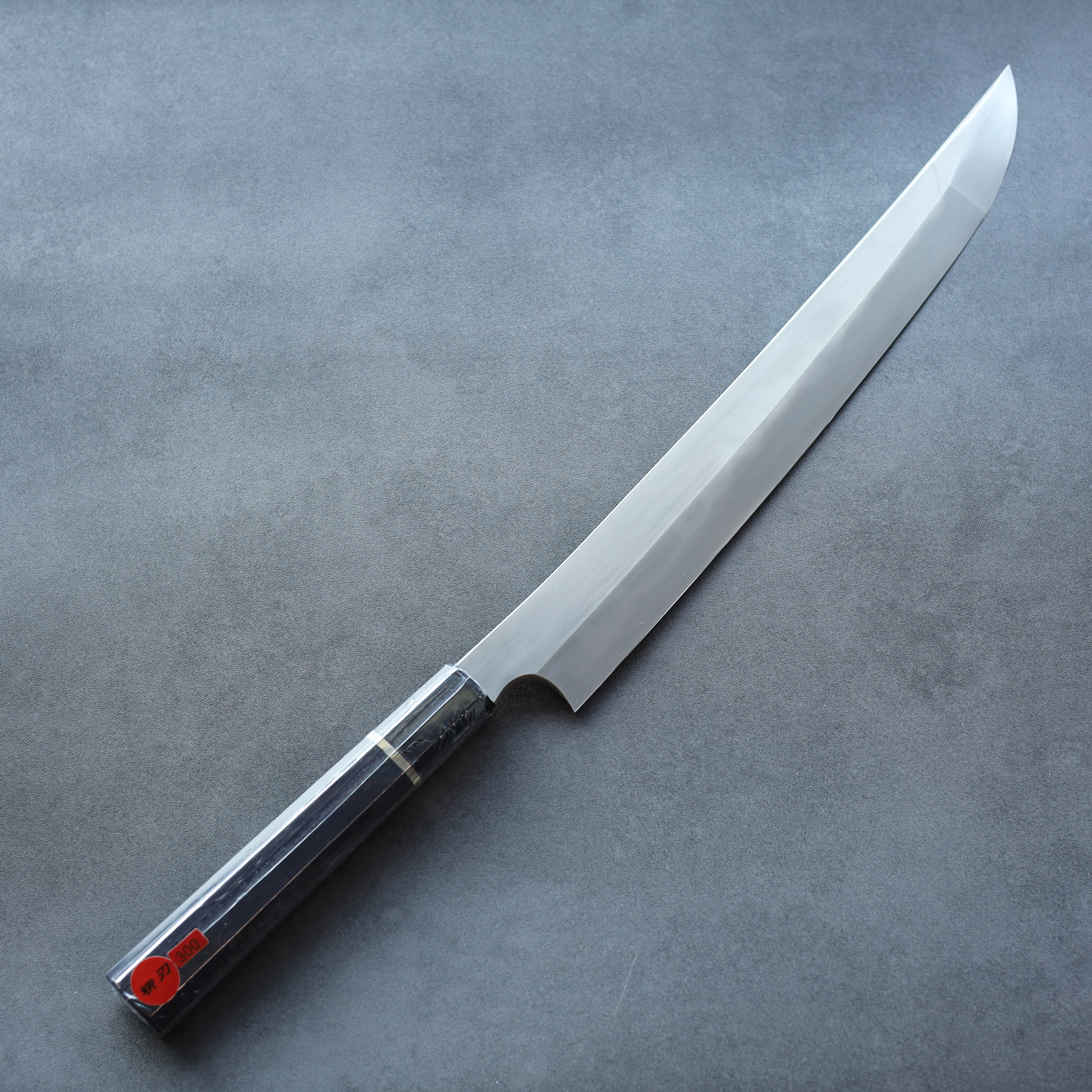 二唐刃物 先丸柳刃 300mm 白一鋼 水本燒