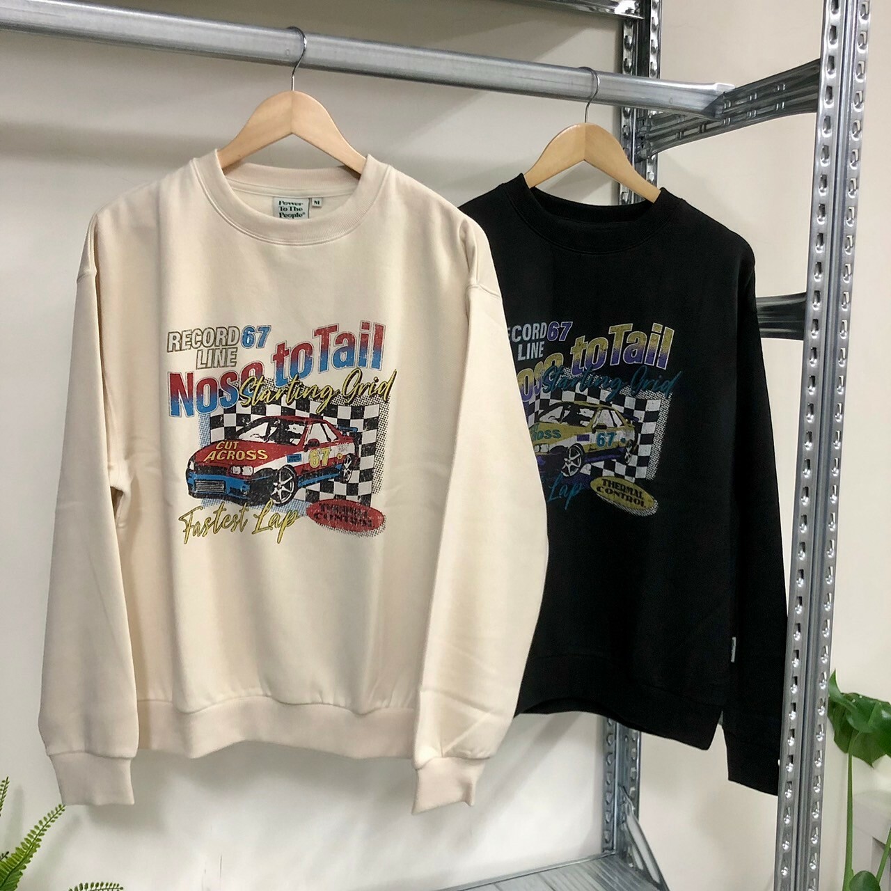 Power To The People 復古仿舊汽車印刷大學Tee 3901044-103