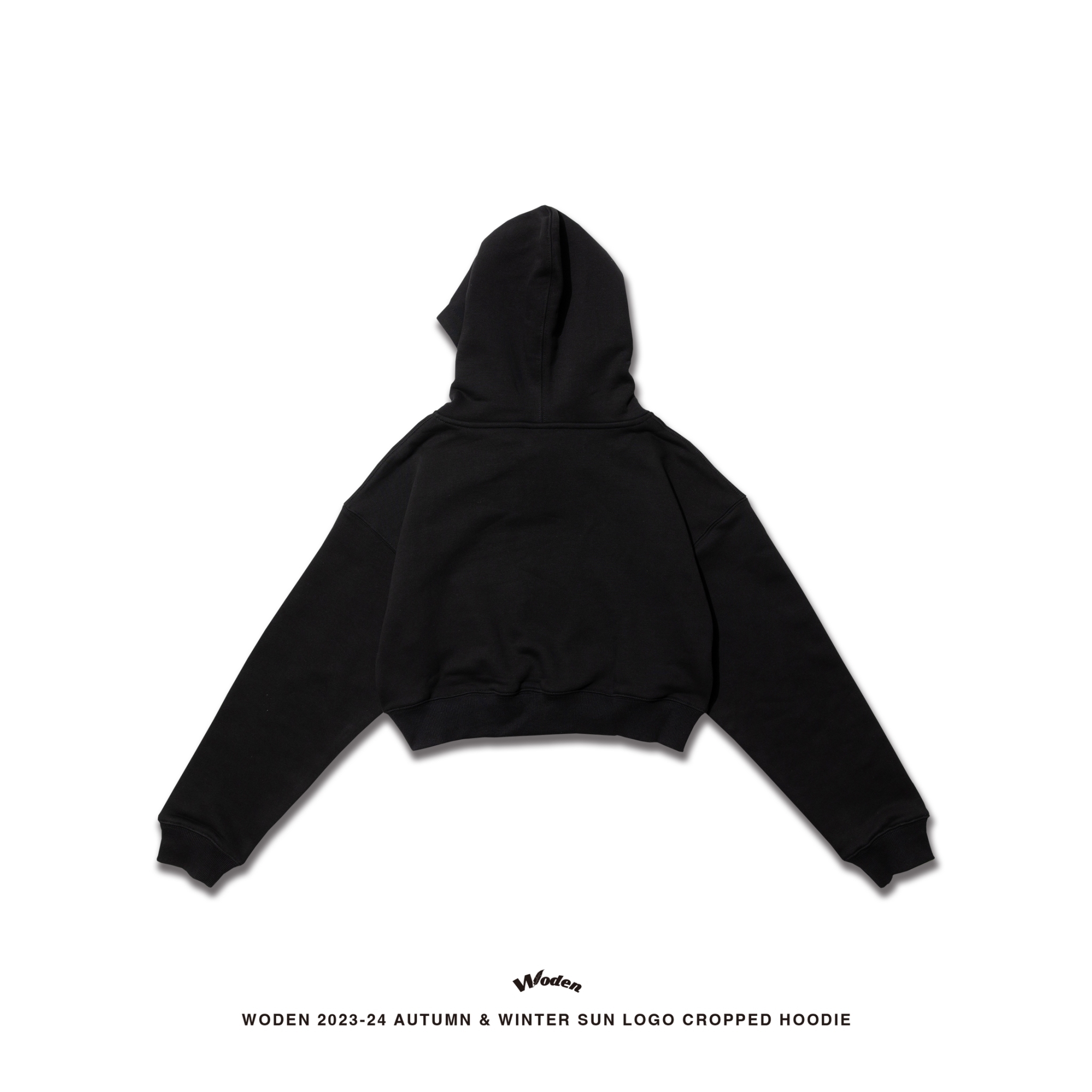WODEN 2023-24 Autumn & Winter 016 SUN LOGO Cropped Hoodie