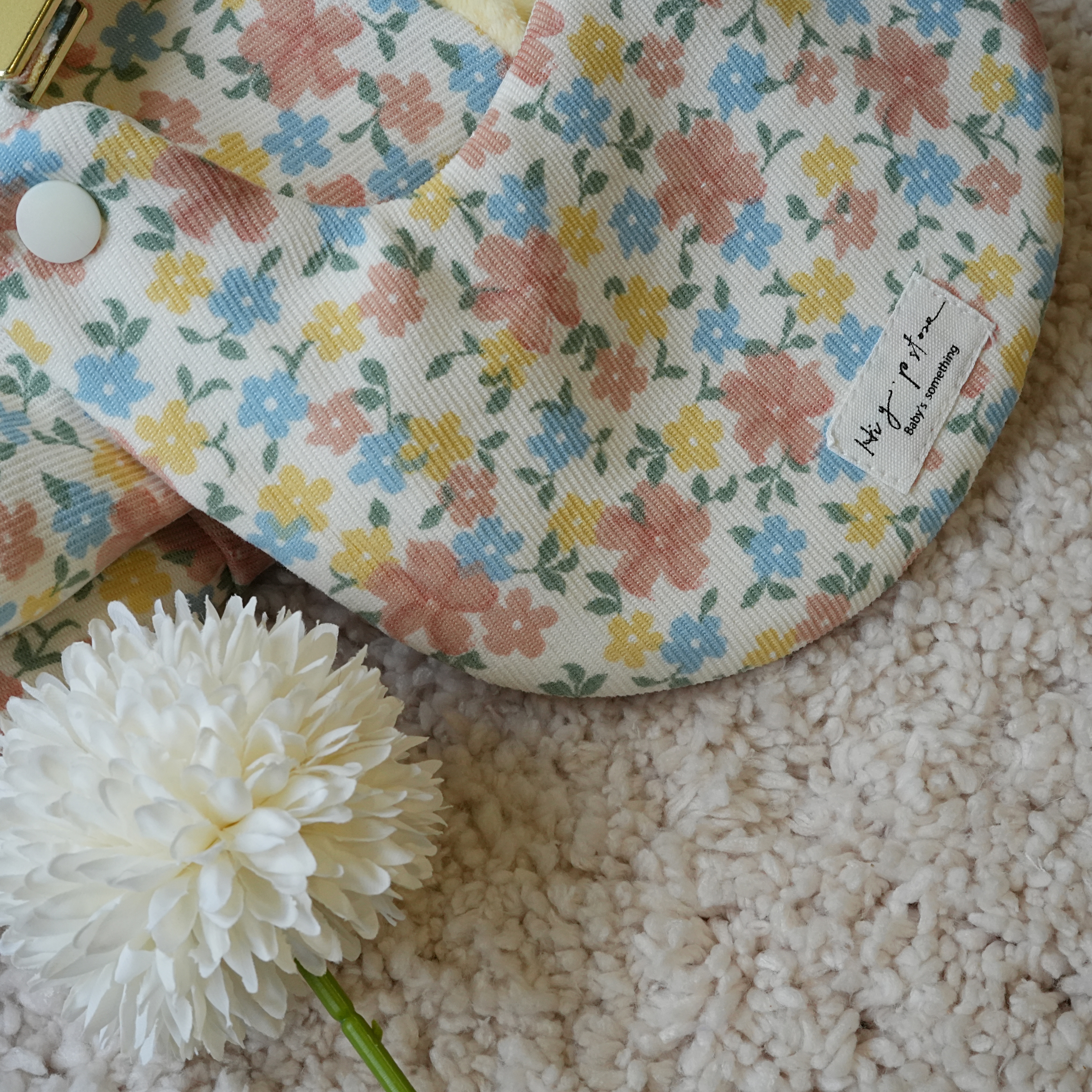 (瑕疵）Hi Y.P store-手作圍兜-清新花語賀歲兜（兩用口袋兜）