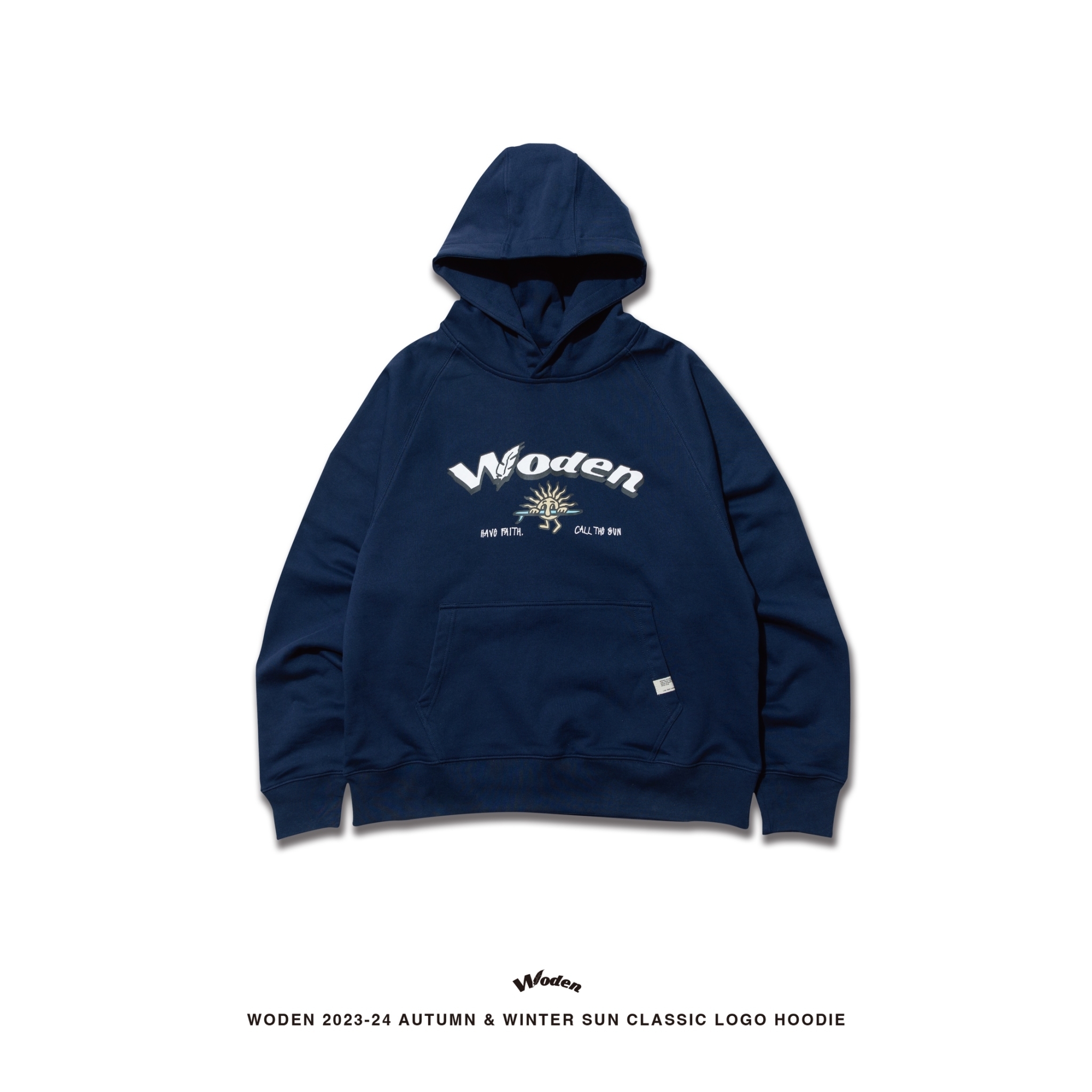 WODEN 2023-24 Autumn & Winter 015 SUN Classic LOGO Hoodie 藏青