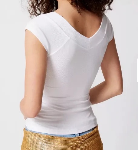 UO v領落肩合身上衣BDG Shannen Ribbed V-Neck Top