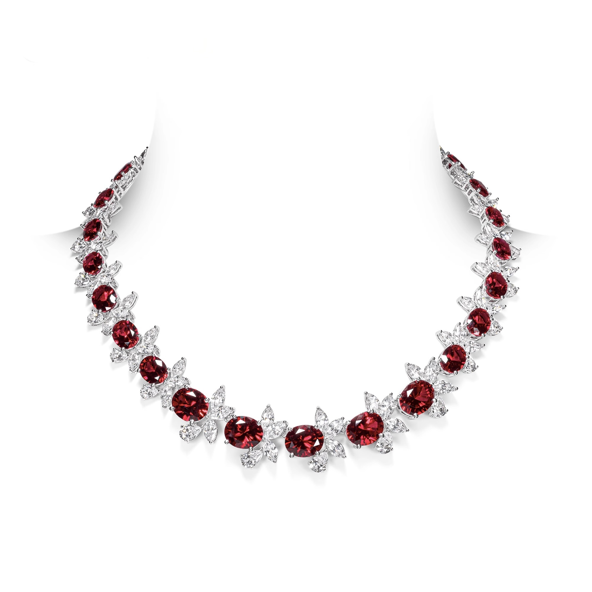 高级感奢華红項鍊  925銀項鍊