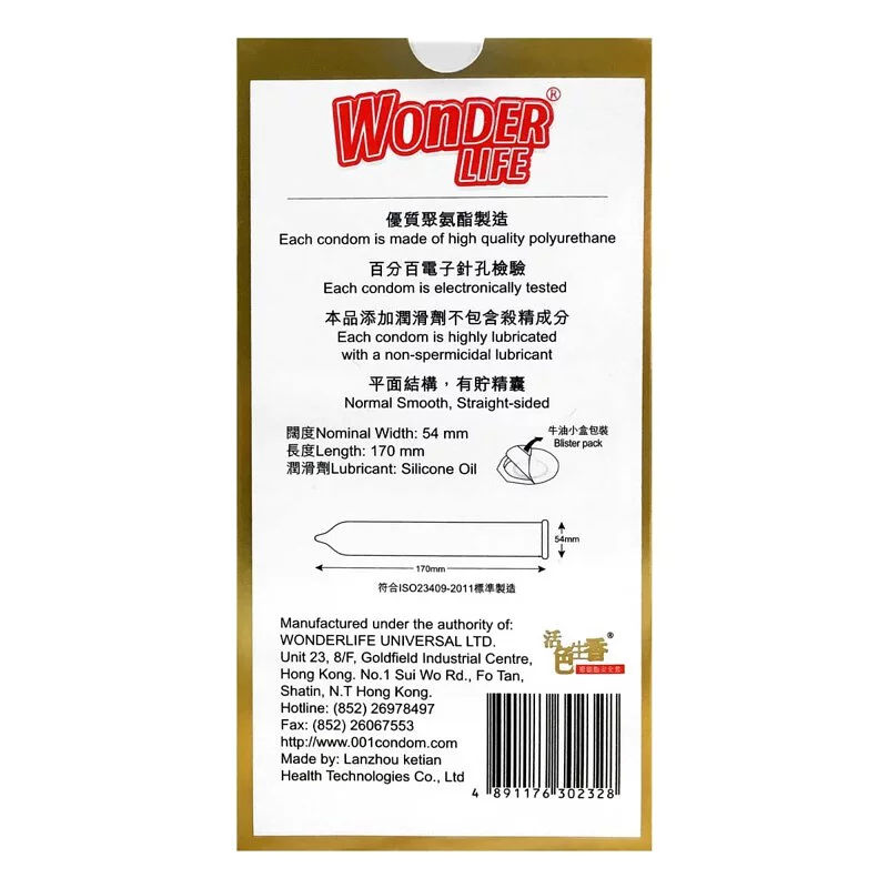 Wonder Life 0.01 4's Pack PU Condom