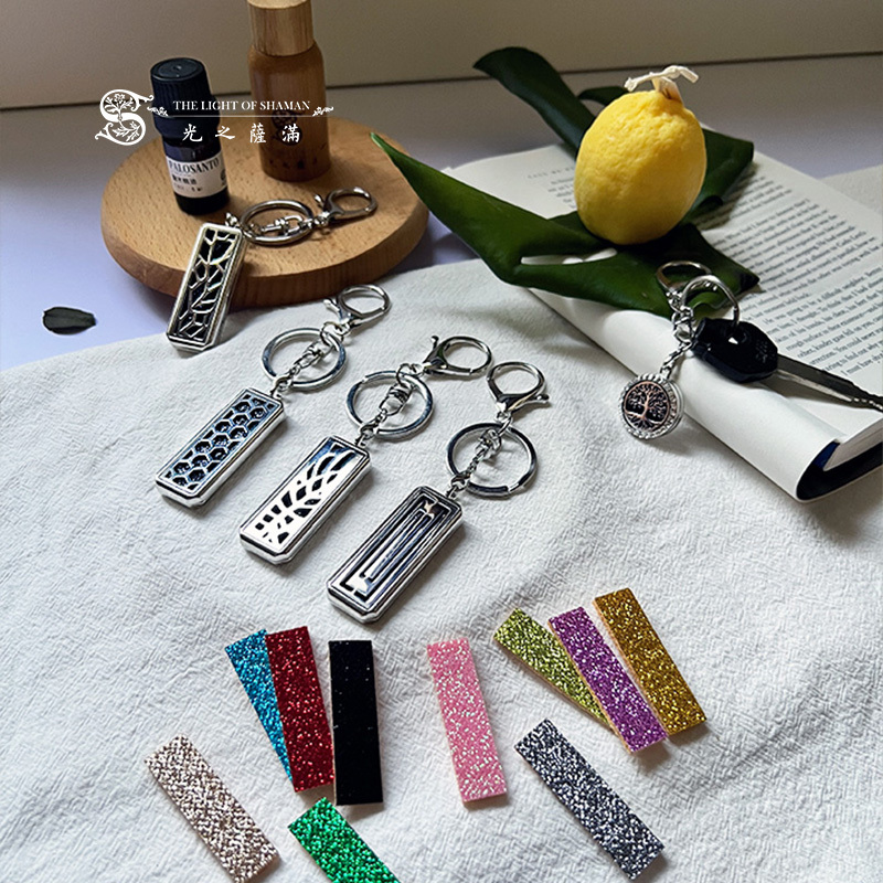 幻影星空幾何形精油鑰匙圈（送補充棉）六角星辰 葉間幽香 椰林芬芳 生命之樹-光之薩滿