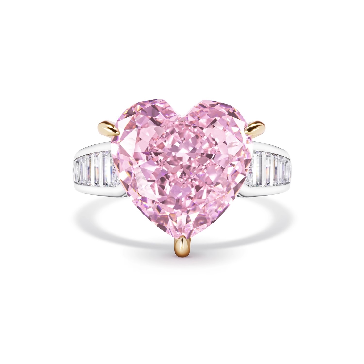 心心相印爱心粉色戒指 925銀戒指