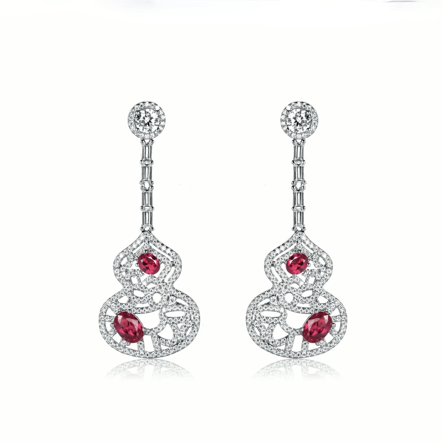 爆款红色葫蘆耳環 925銀耳環