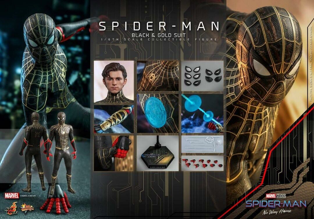 Hot Toys - MMS604 <<Spider-Man: No Way Home>> 1:6 Spider-Man (Black & Gold Suit) Collectible Figure