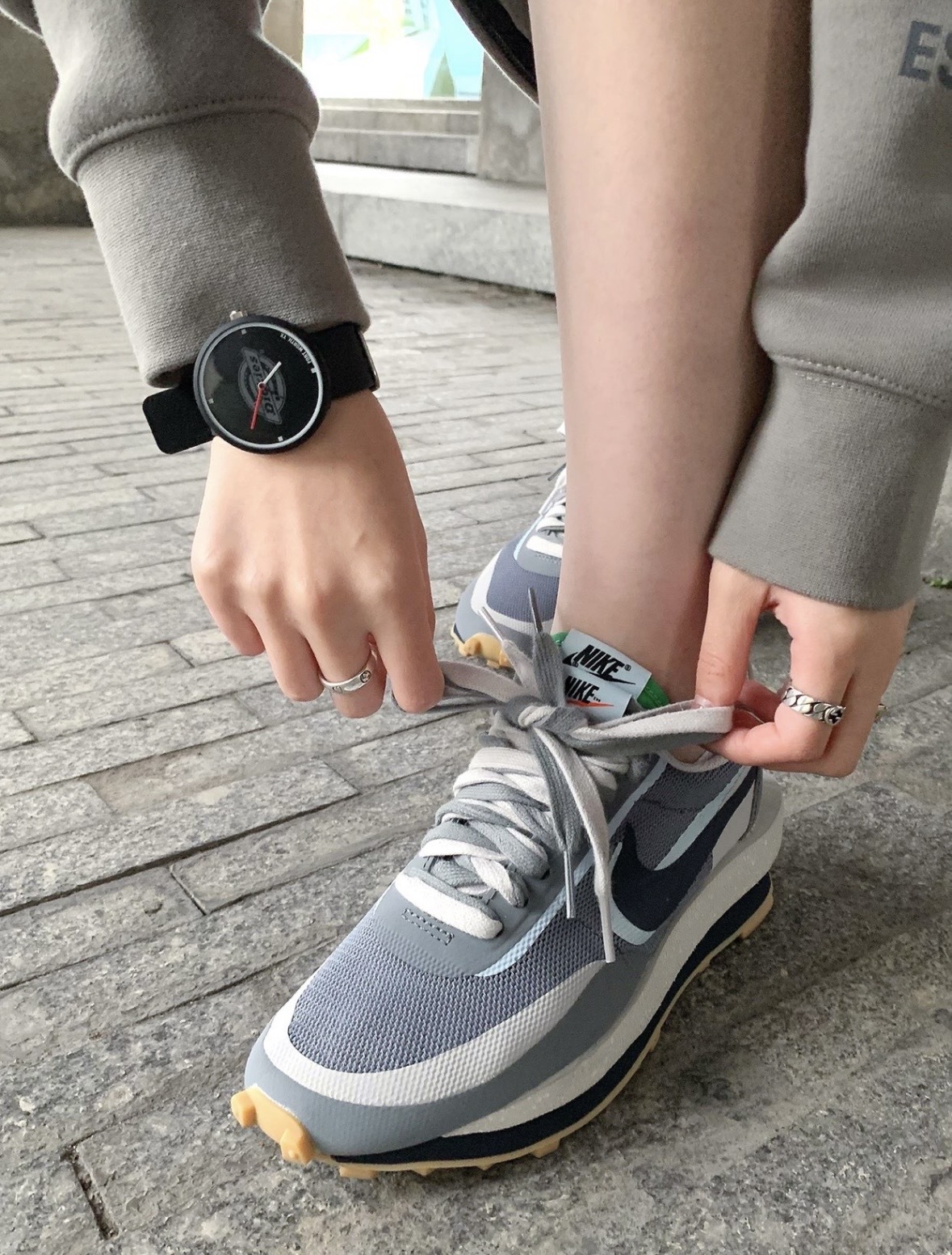 NIKE LDWaffle x Sacai x CLOT 三方聯名 灰藍 DH3114001