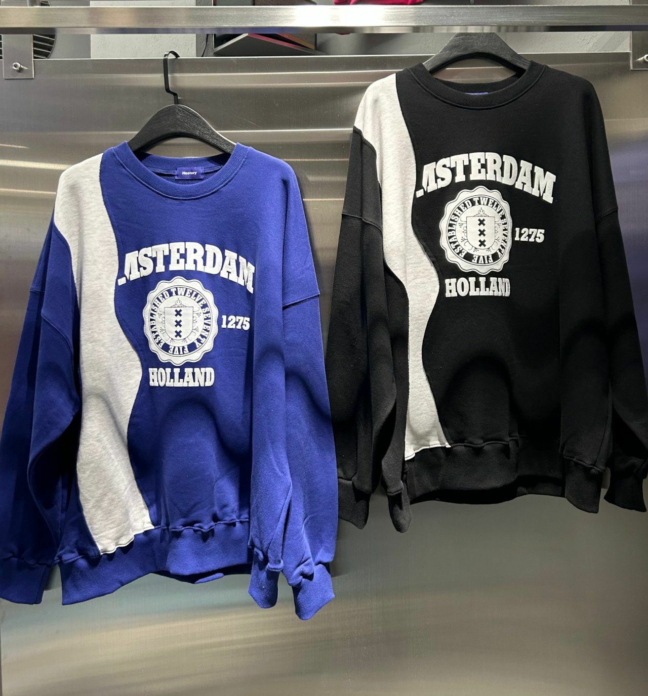 拼色英文字圖案衛衣 Hestory-016T