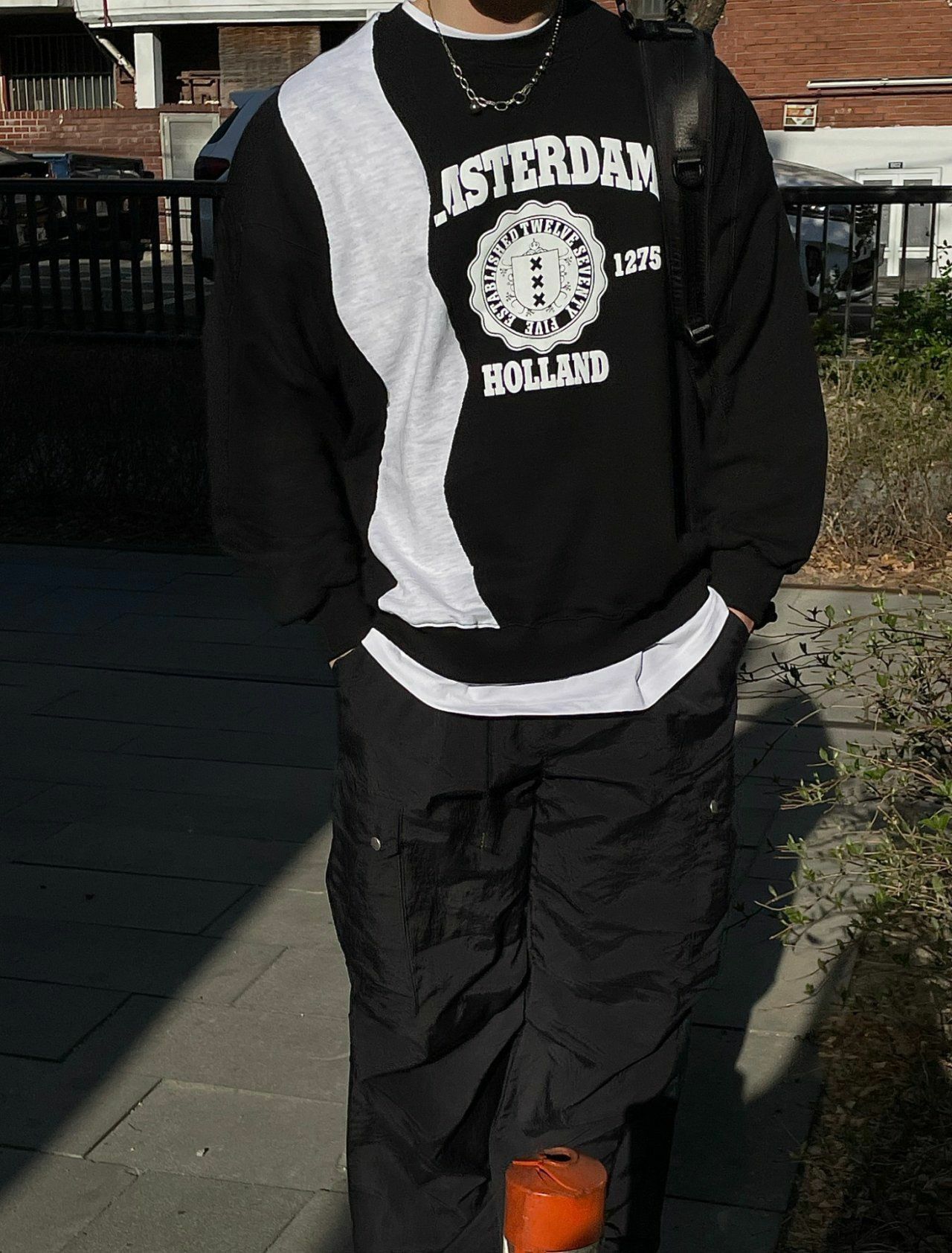 拼色英文字圖案衛衣 Hestory-016T