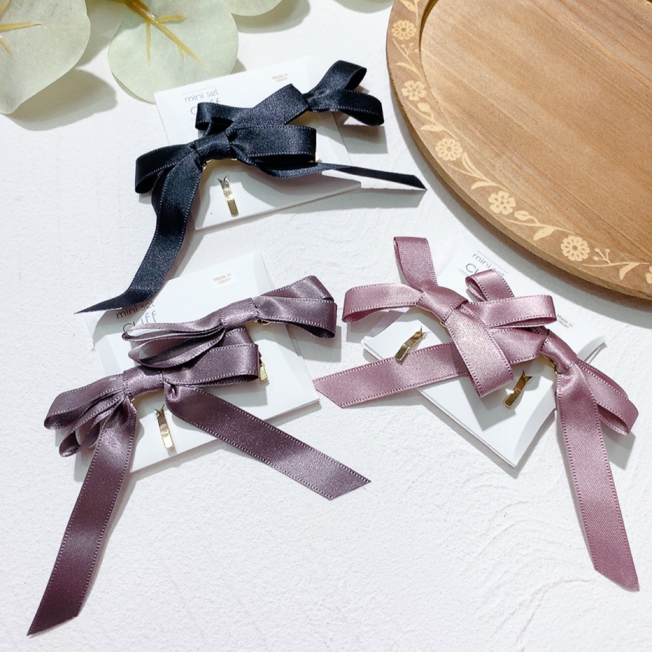 [日本制] 絲帶蝴蝶結髮圈插