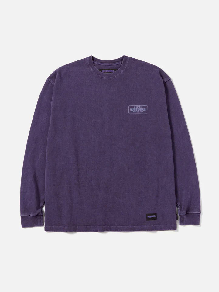 NEIGHBORHOOD PIGMENT DYED CREWNECK LS 水洗長袖T恤
