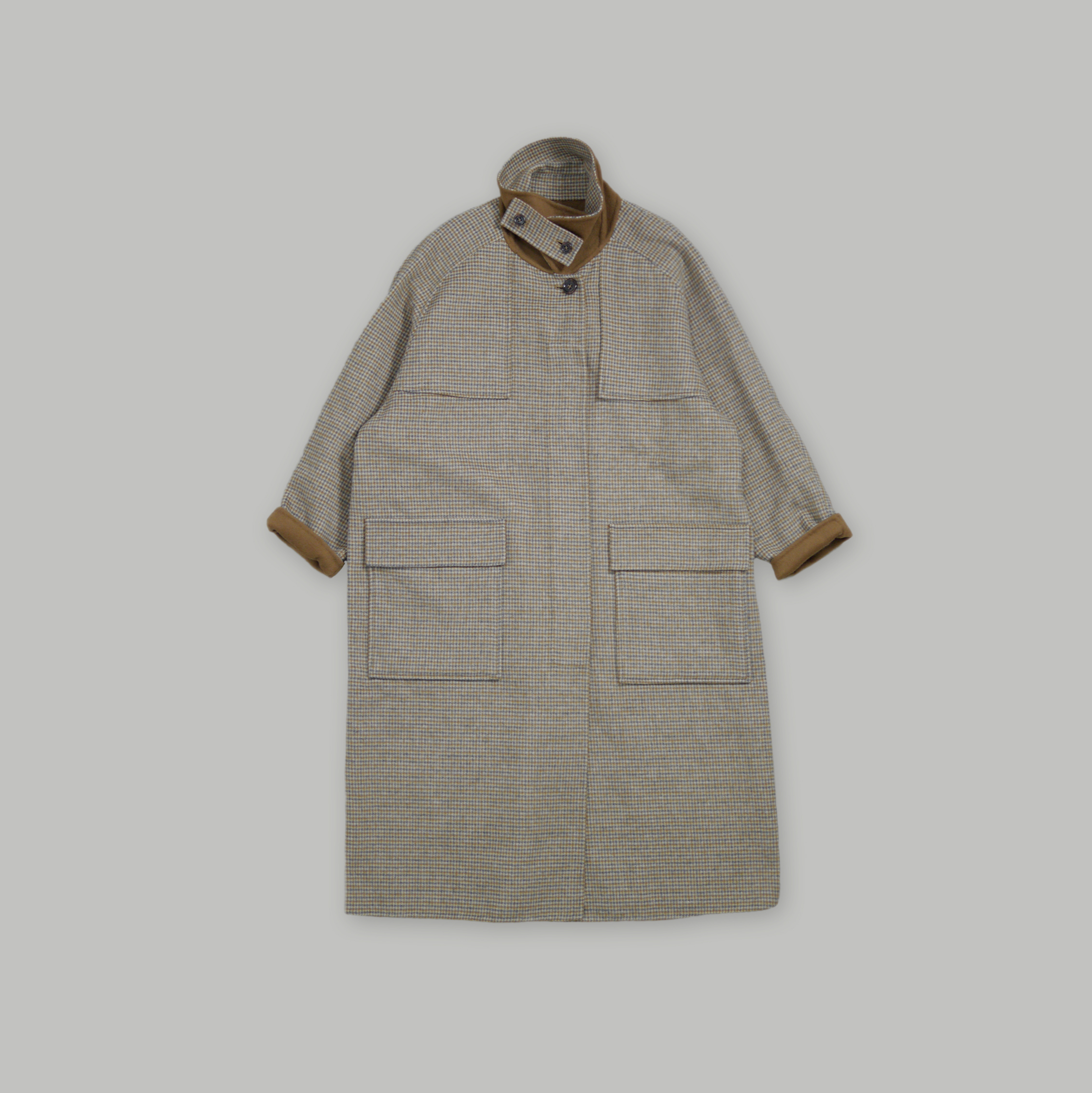 J.P.L. 千鳥格紋手製羊毛查斯特大衣 ╭ 2色 ╮