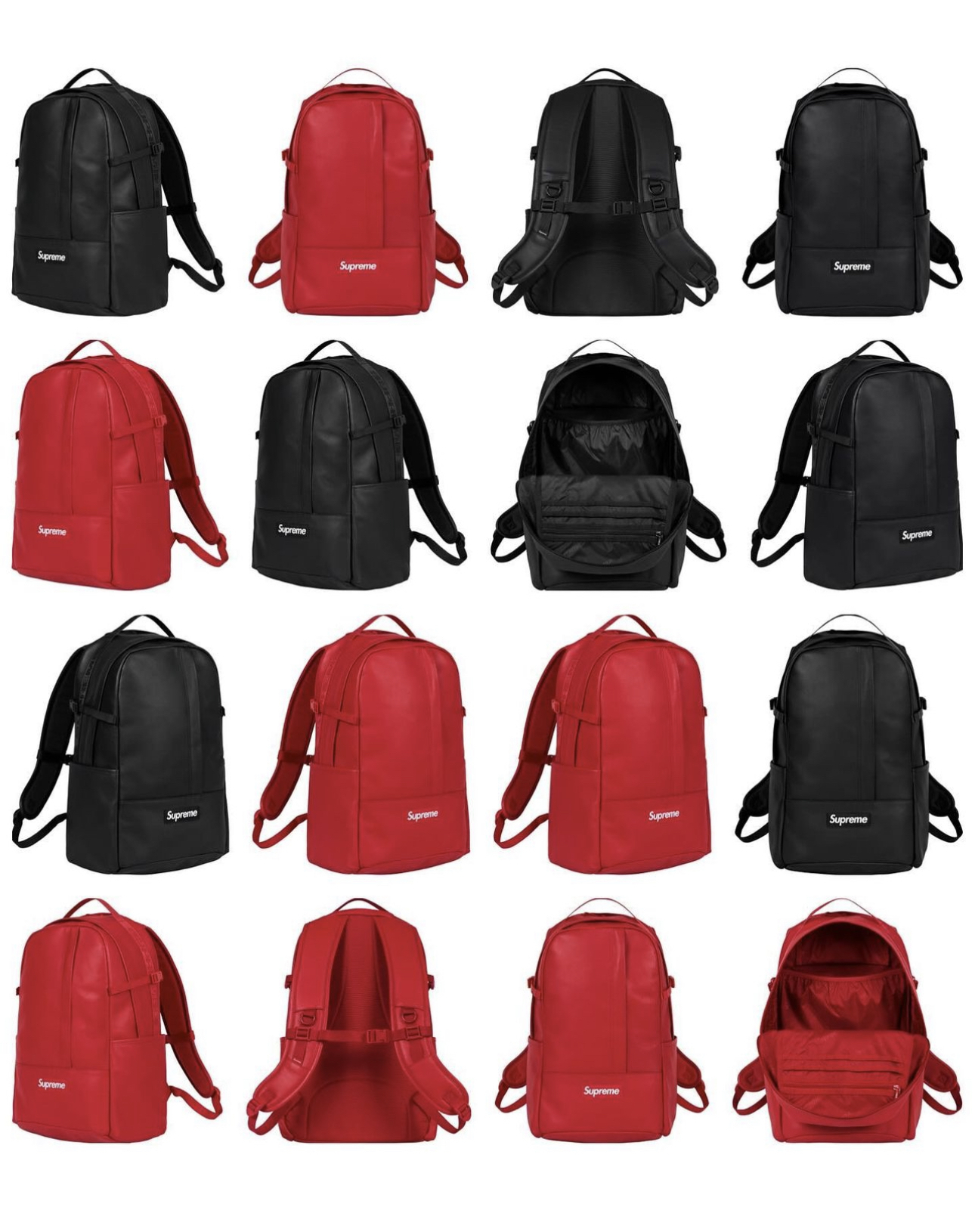 Supreme FW23 Leather Backpack 黑色 牛皮