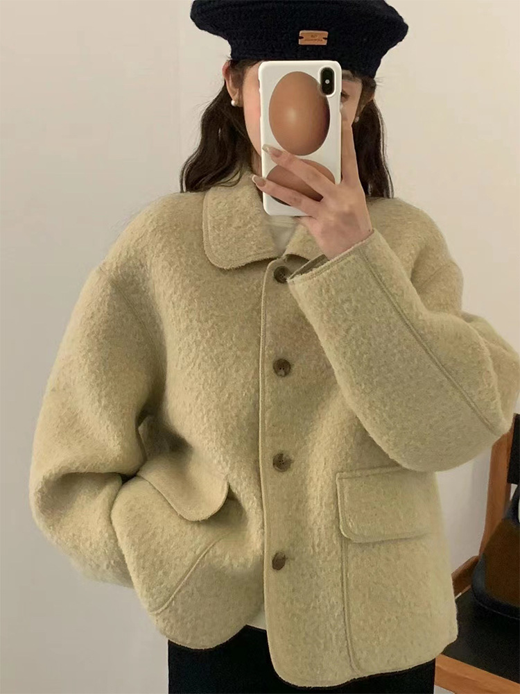 ᴷᴼᴿᴱᴬ 🇰🇷egg秋季必備溫暖毛絨感短外套（兩色）