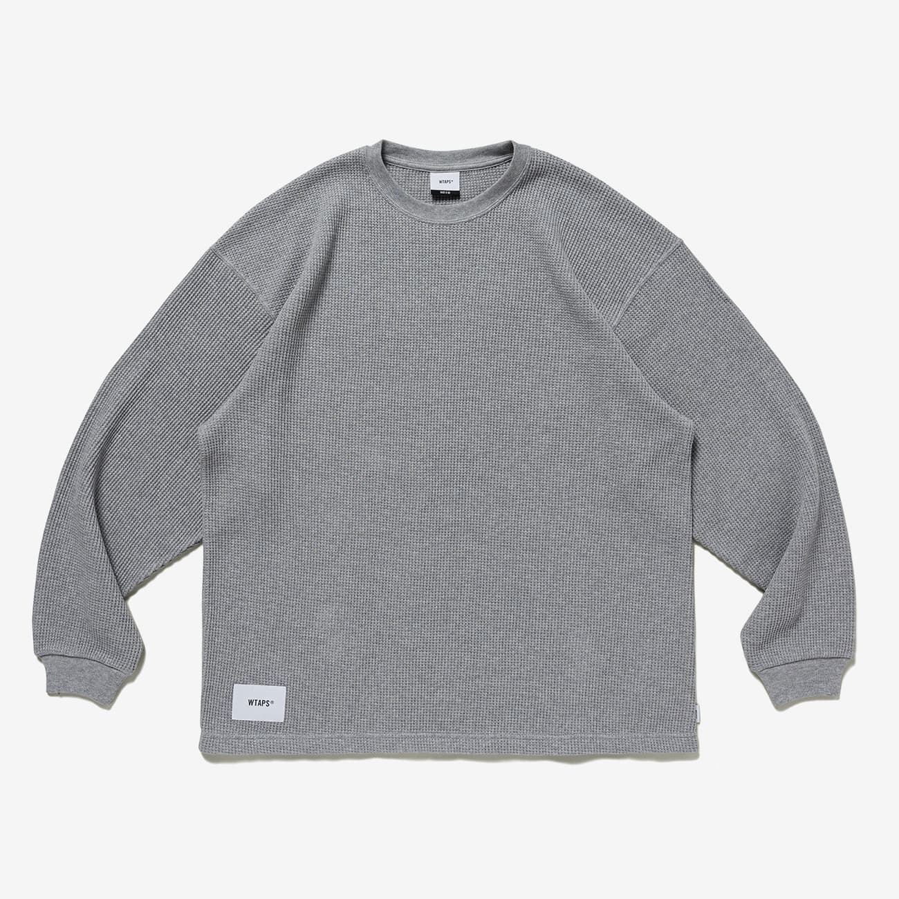 WTAPS FW23 WAFFLE 01 / LS / COTTON. SIGN | GREY