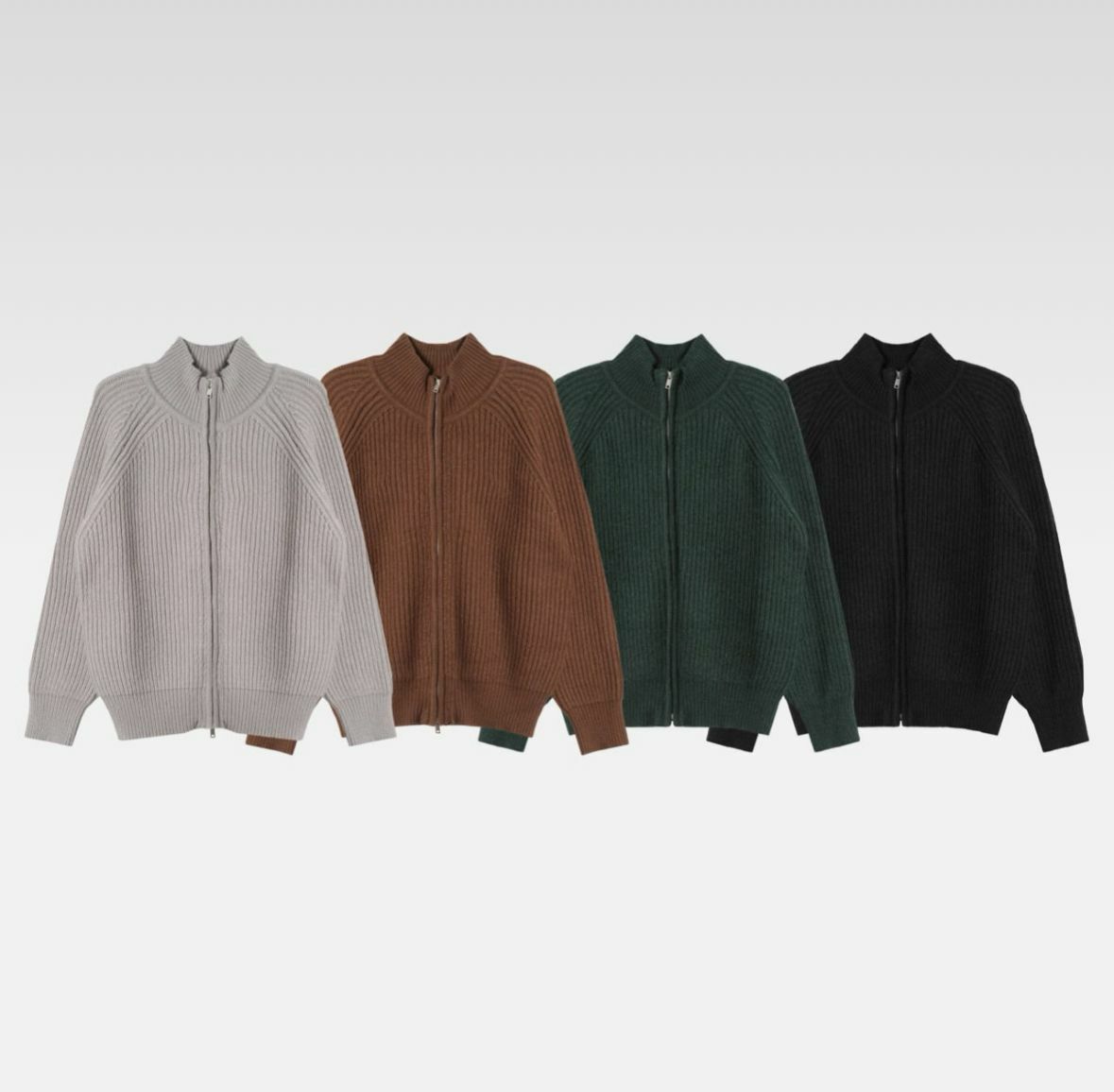 暗直紋高領拉鍊外套 MAIDEN-018JK