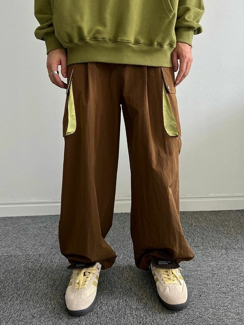 拼色工裝鬆身褲 MINETTE-001P