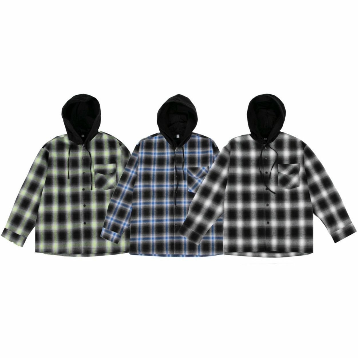 格仔連帽長袖恤衫 MINETTE-003S