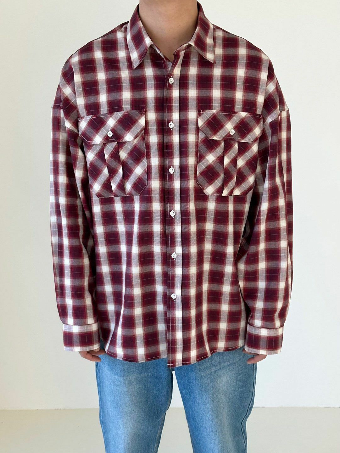 格仔長袖恤衫 LANE-006S