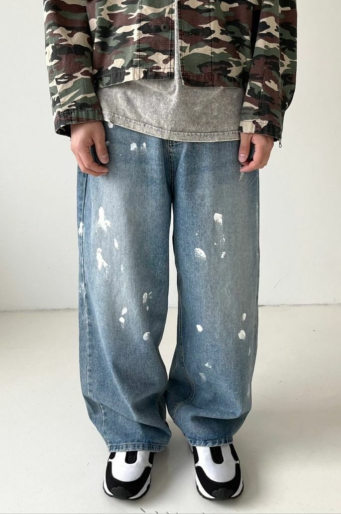 潑墨鬆身牛仔褲 LANE-018J