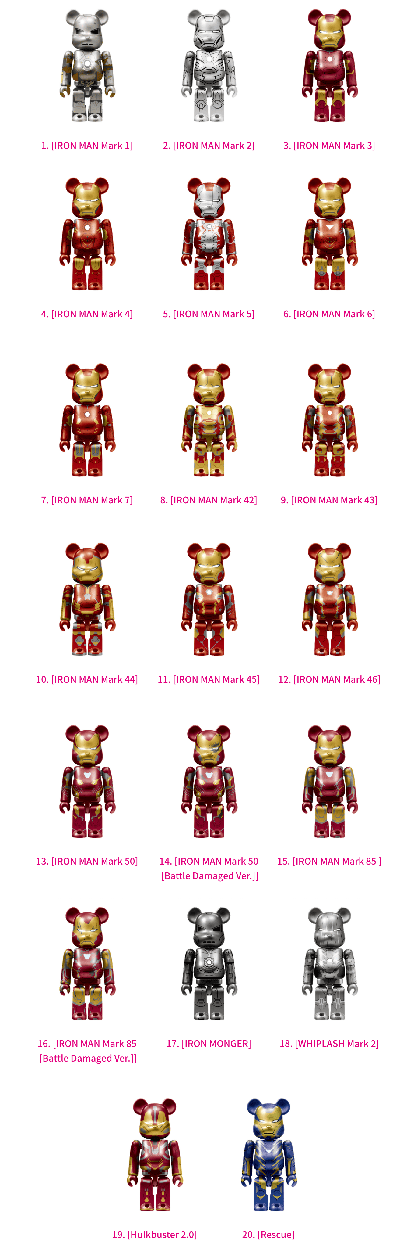 Bearbrick 400% 100% IRONMAN 一番賞FULL SET