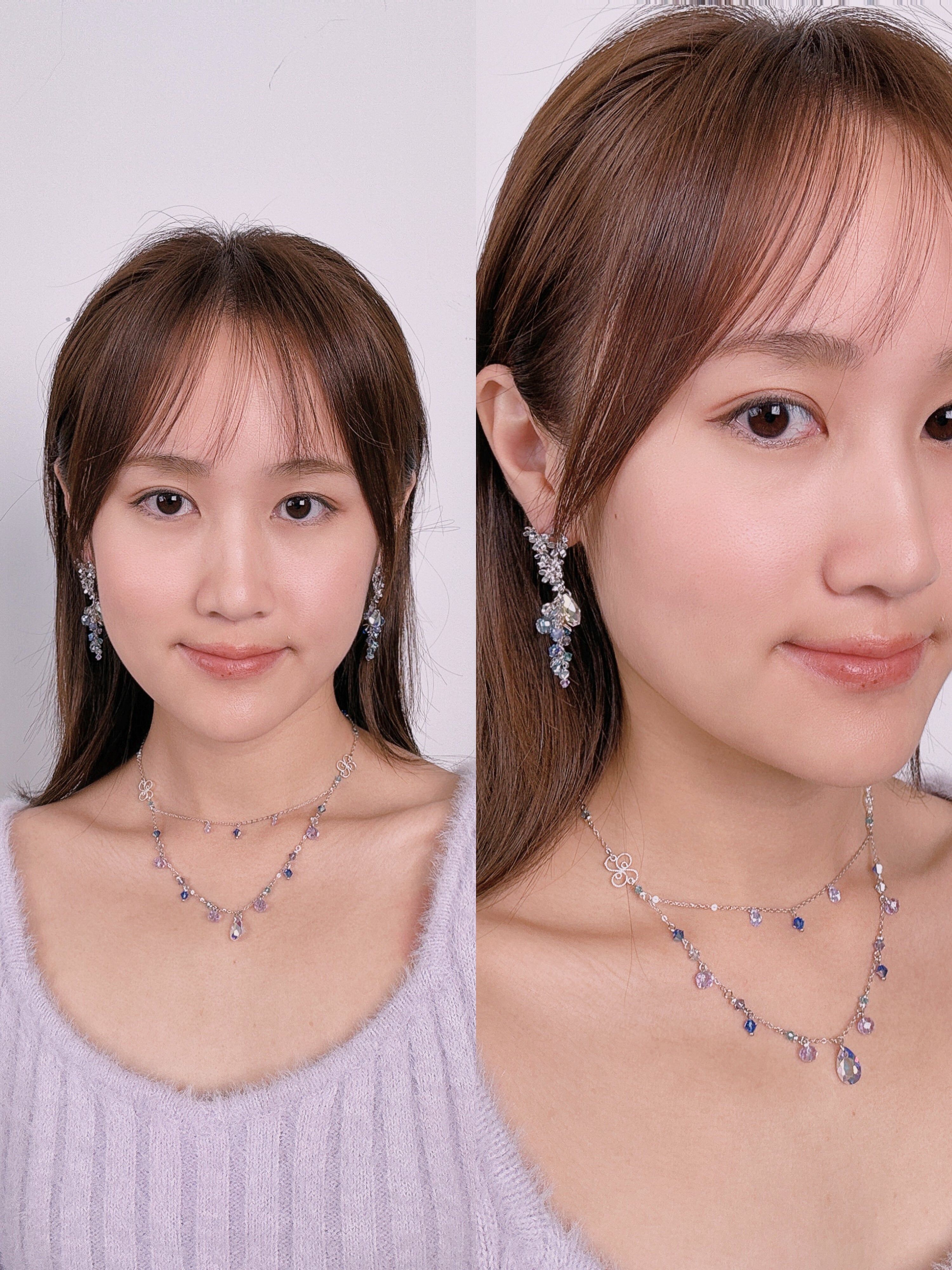 ⑪ Jewelled Petal Earrings & Necklace Set (8 Designs)