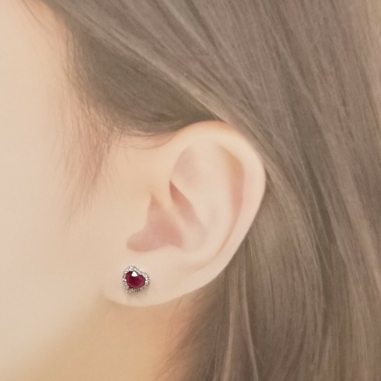 18K White Gold 1.27ct Ruby and Diamond Earrings