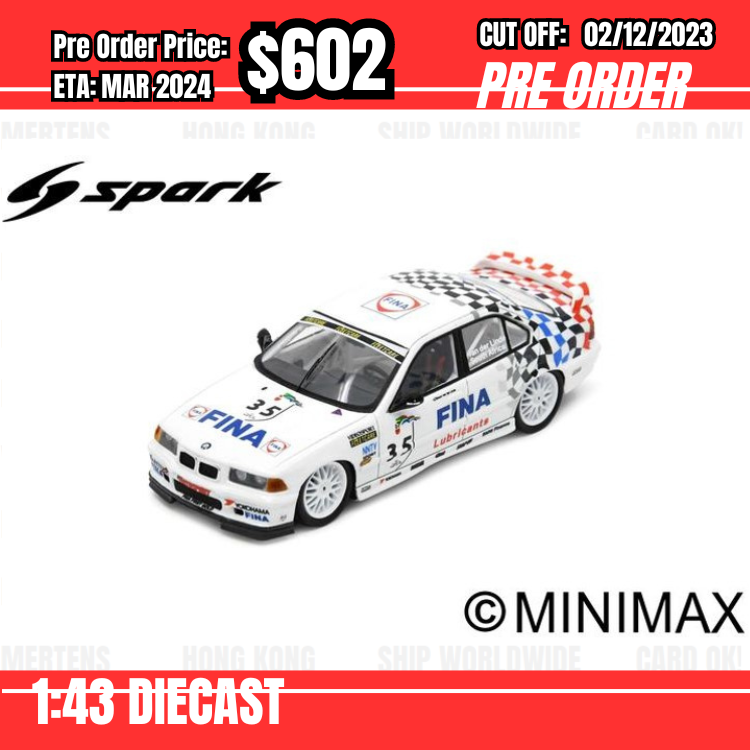 PO-$602 * Spark * 1:43 BMW 318is No.35 Touring Car World Cup 1994 Shaun van der Linde [OD13/11]