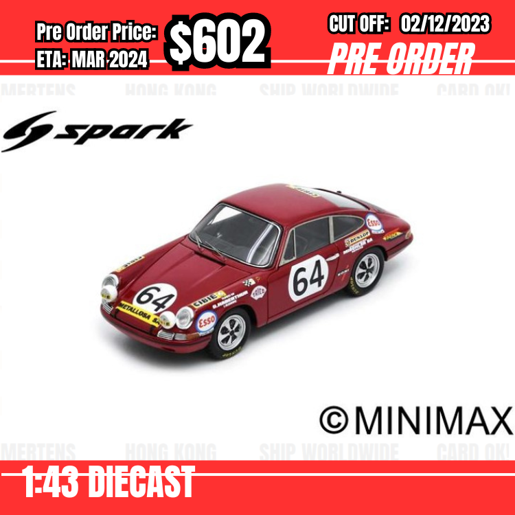 PO-$602 * Spark * 1:43 Porsche 911S No.64 Le Mans 24H 1970 J. Sage - P. Greub [OD13/11]