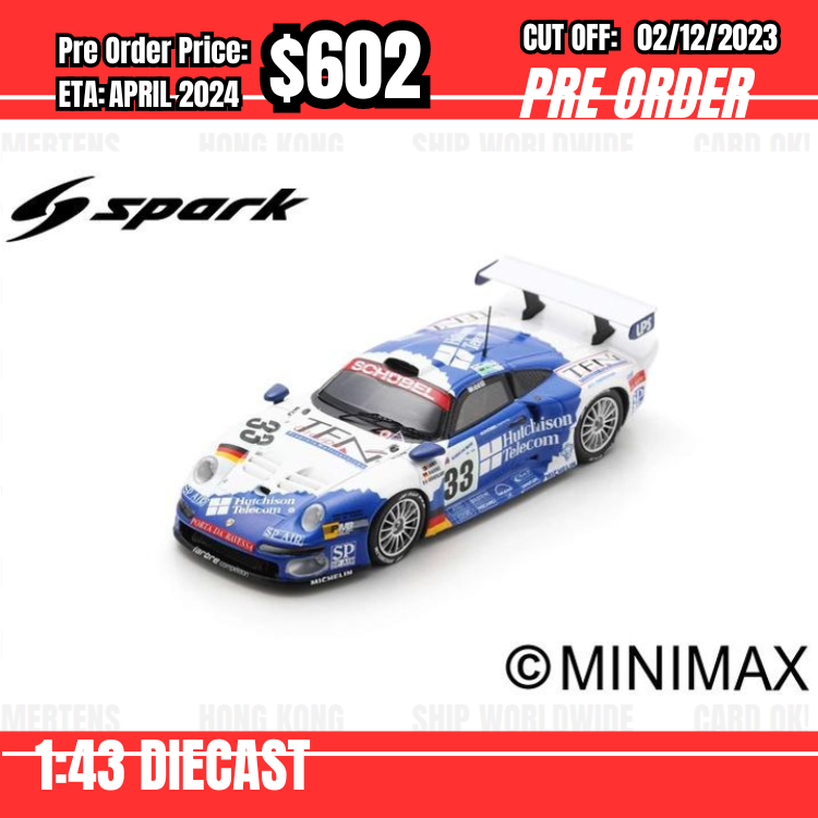PO-$602 * Spark * 1:43 Porsche 911 GT1 No.33 Schübel Engineering 5th Le Mans 24H 1997 P. Goueslard - P. Lamy - A. Hahne [OD13/11]