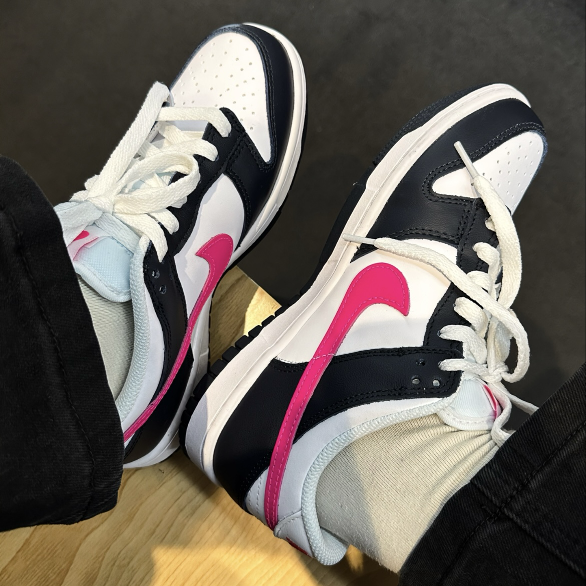Nike Dunk Low GS Obsidian Fierce Pink 蜜桃黑 低筒 女鞋