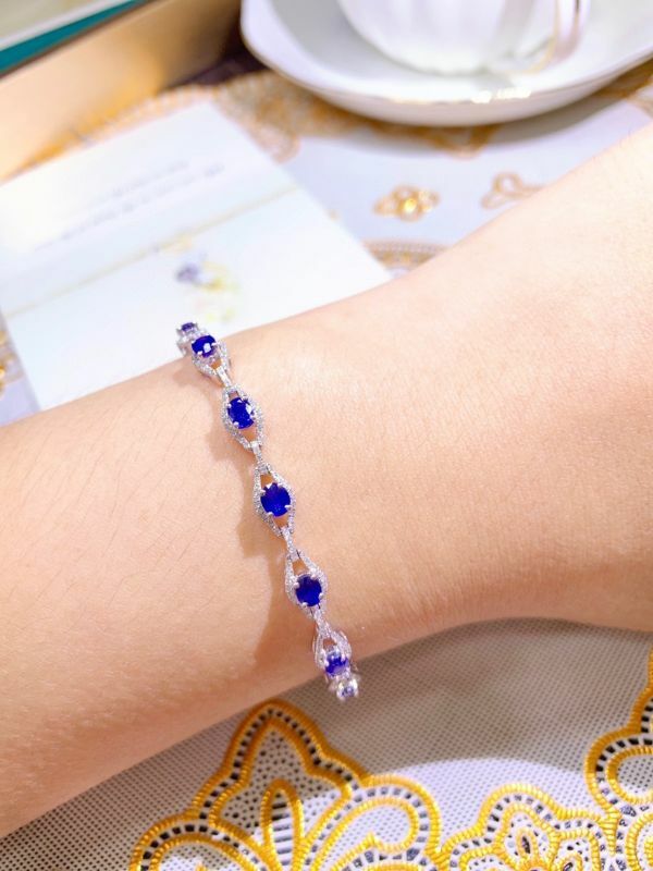 18k Royal blue 斯里蘭卡天然皇家藍藍寶石手鏈