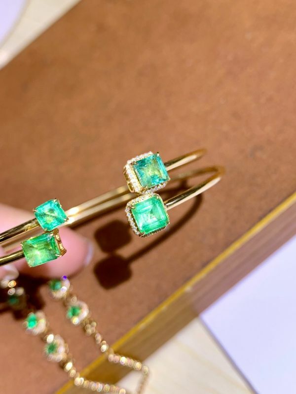 18k 天然祖母綠手鏈/手鐲