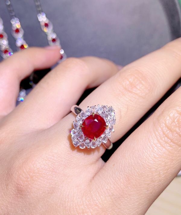 18k pigeon blood紅寶石約會套裝