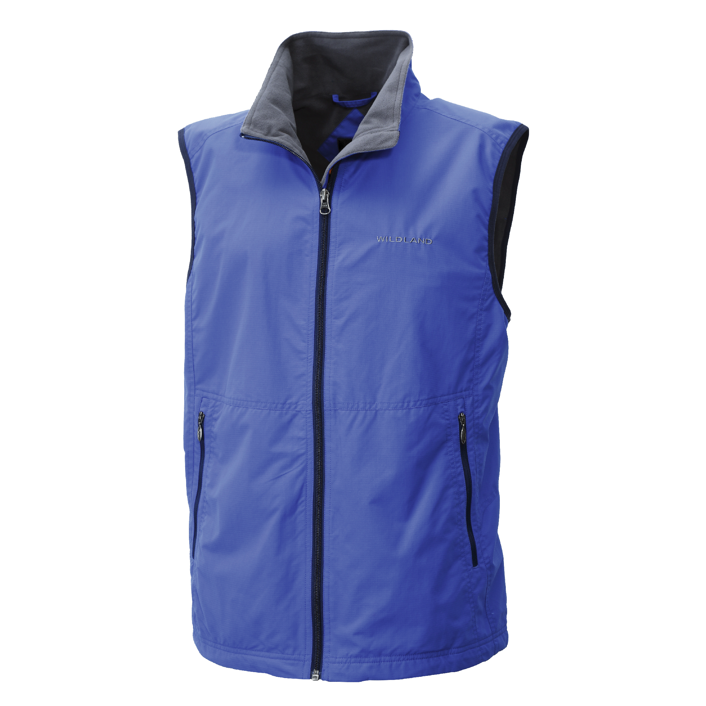 Wildland 荒野 12702 防潑水防風保暖背心 男款 (中藍) 抗風/內層刷毛/YKK拉鍊/抗靜電/吸濕快乾/拉鍊口袋 00W12702